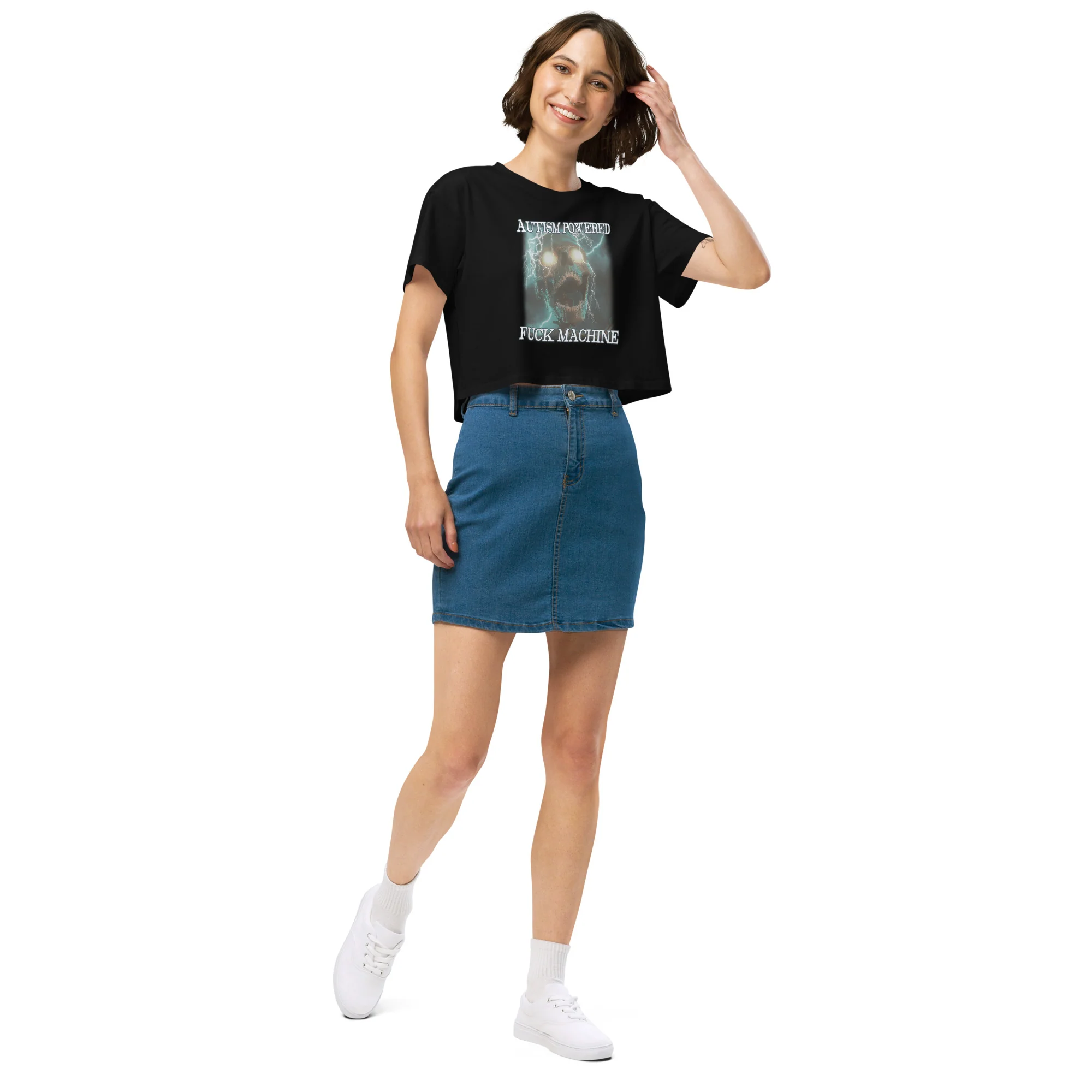 Autism Powered Fuck Machine Women’s crop top - Image 6