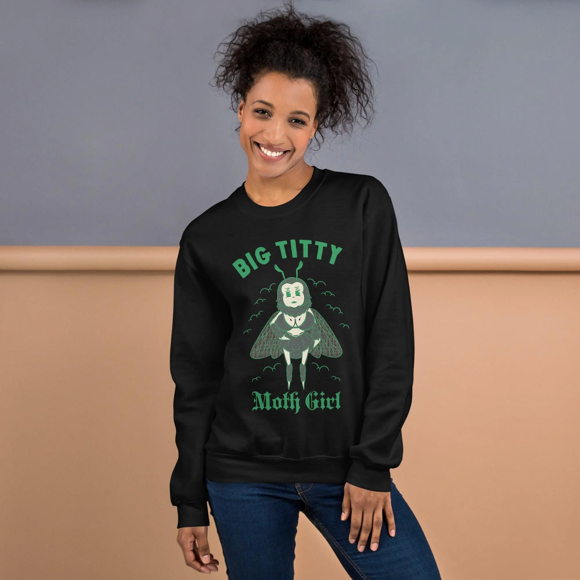 Big Titty Moth Girl Sweatshirt - Image 10