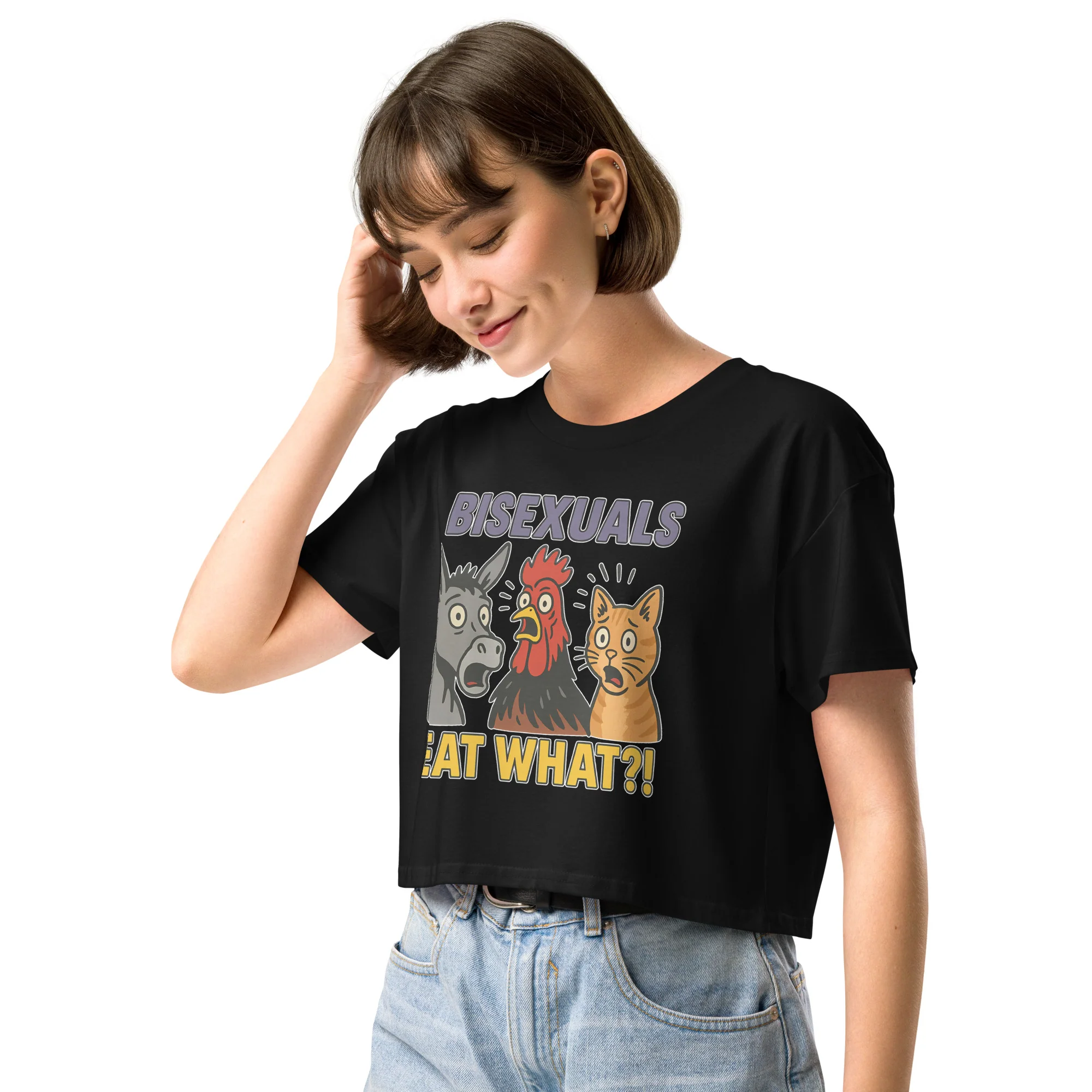 Bisexuals Eat What Women’s crop top - Image 6
