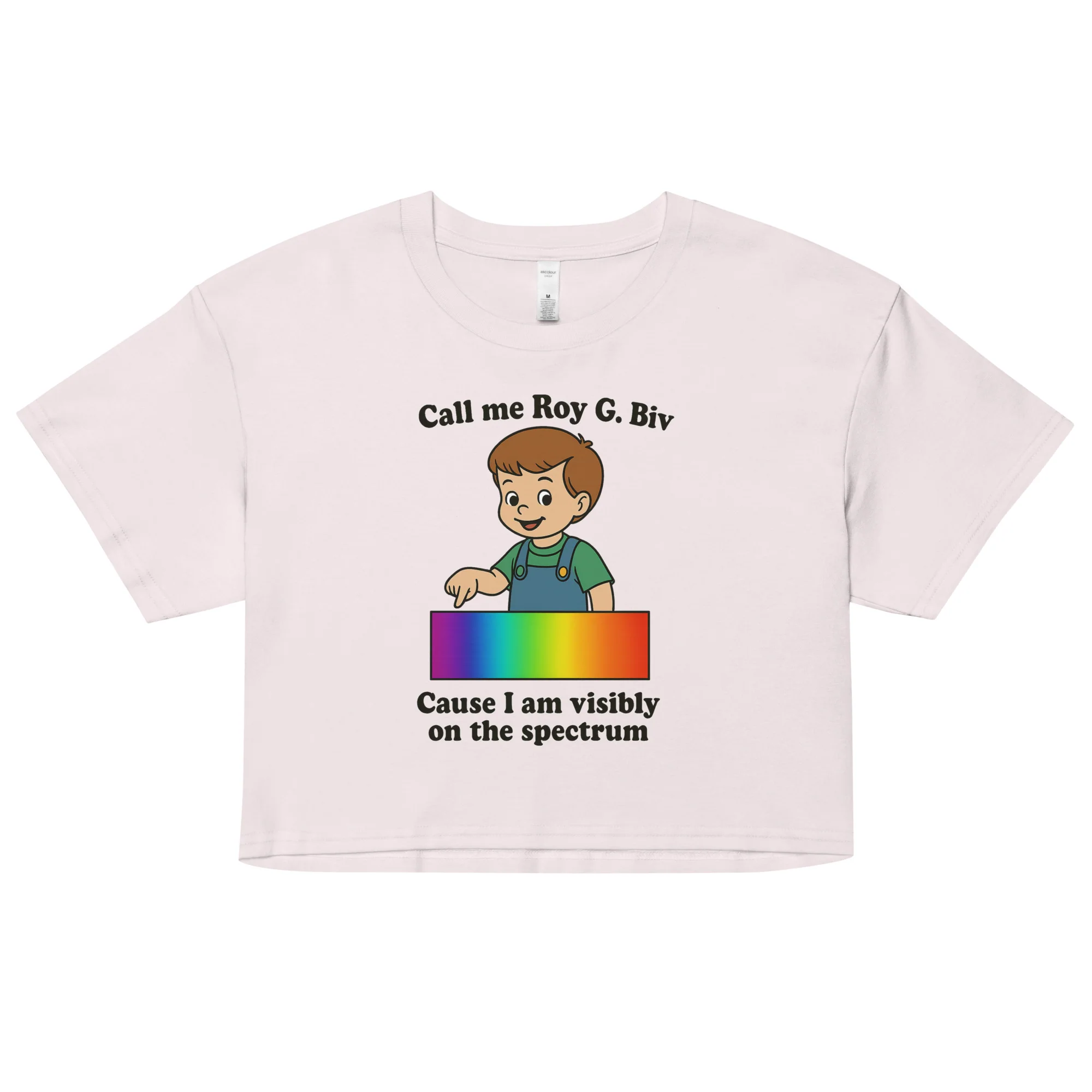 Call my Roy G. Biv cause I am visibly on the spectrum Women’s crop top - Image 4