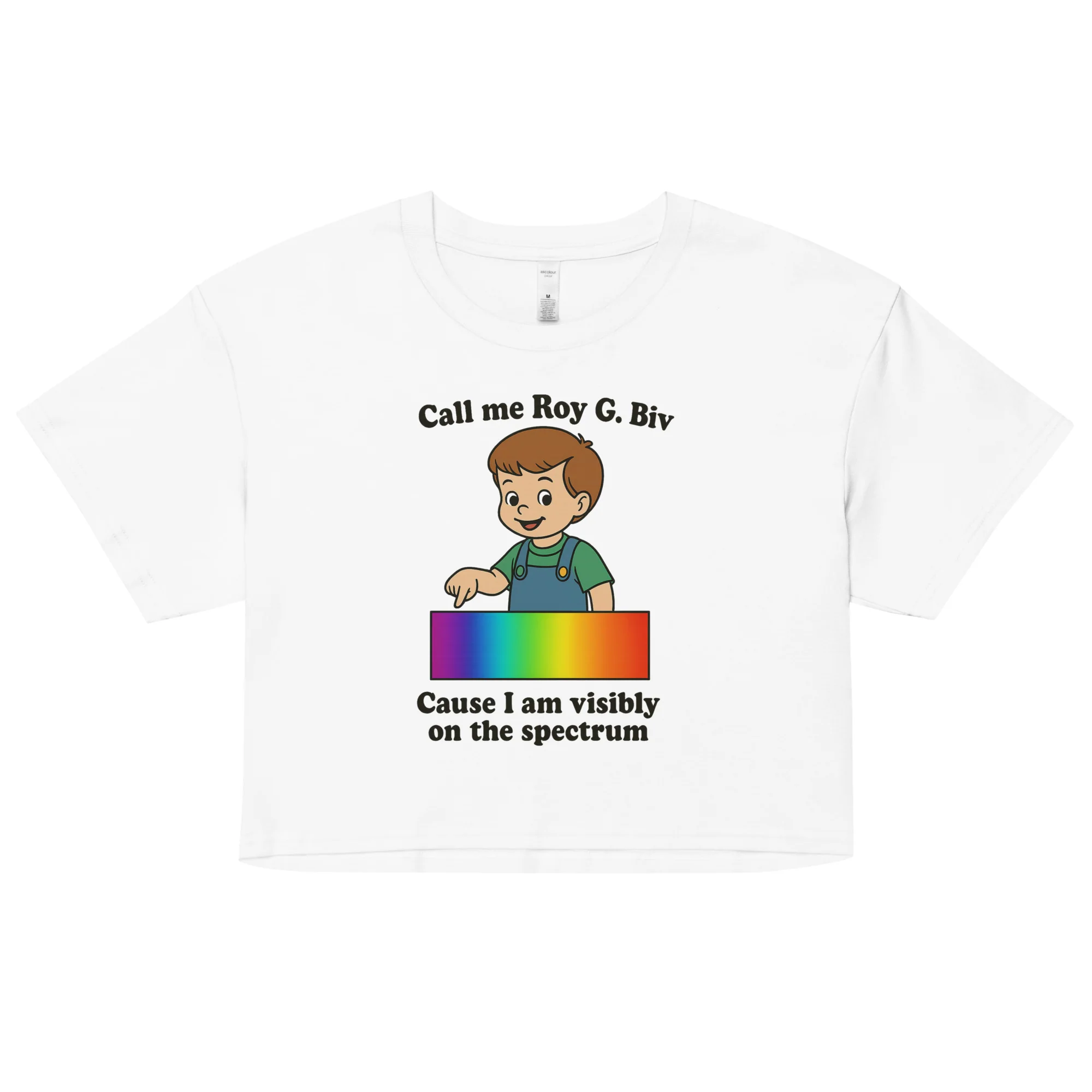Call my Roy G. Biv cause I am visibly on the spectrum Women’s crop top - Image 5