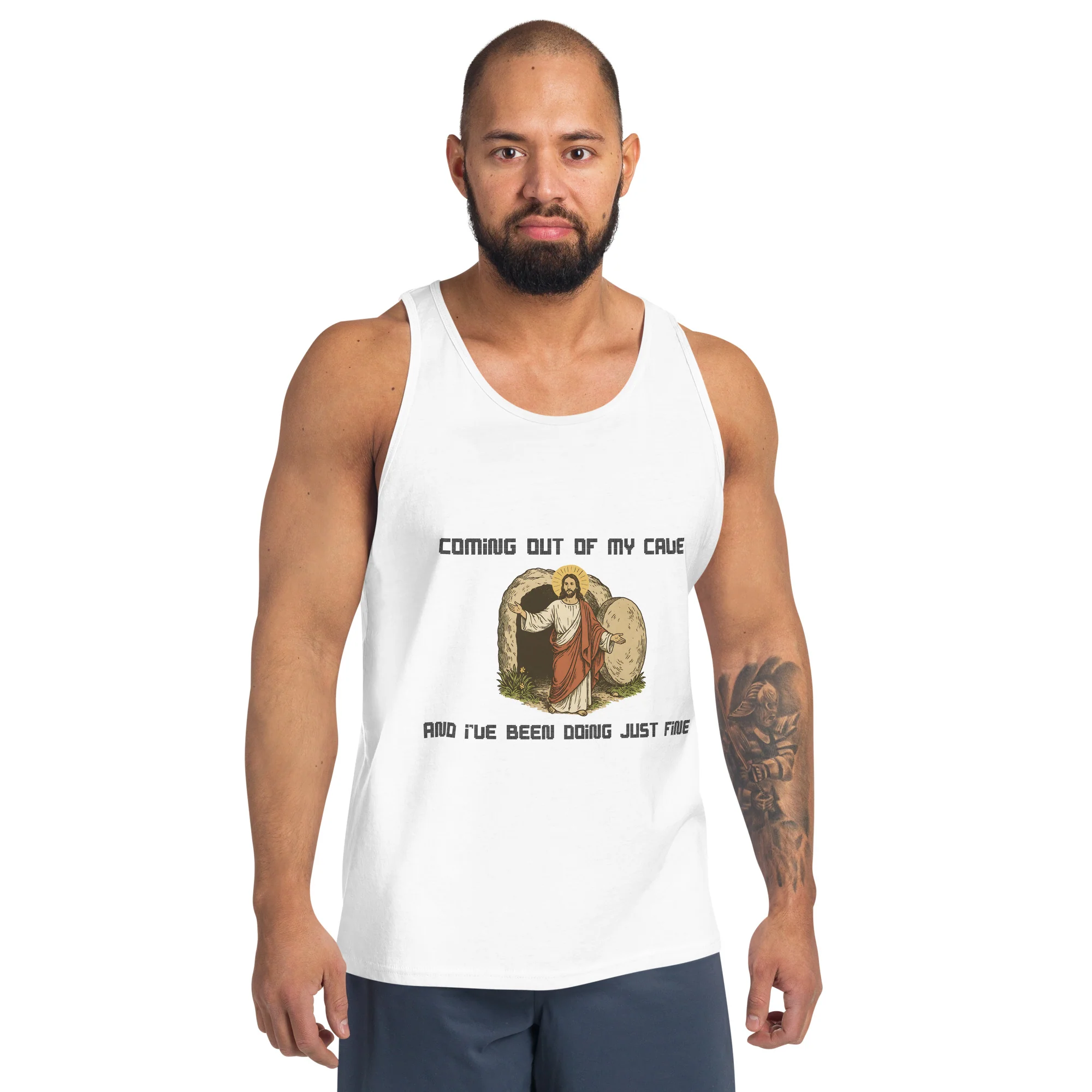 Coming out of my Cave and I've been doing just fine Tank Top - Image 4