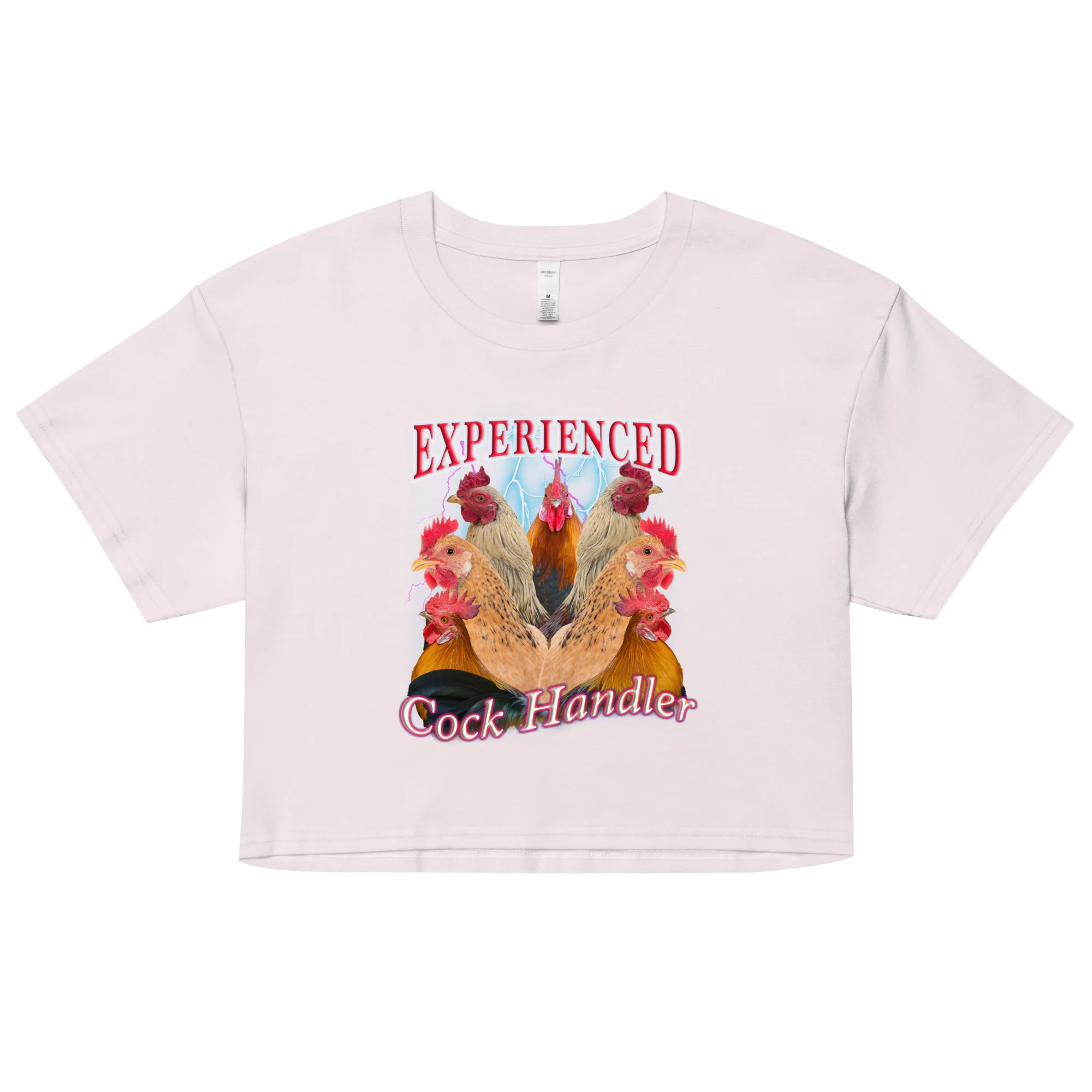 Experienced Cock Handler (OG design!) Women’s crop top - Image 4