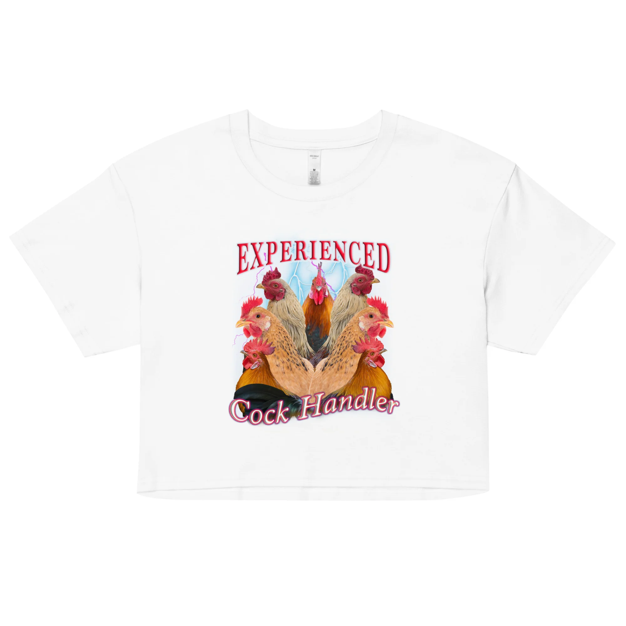 Experienced Cock Handler (OG design!) Women’s crop top - Image 5