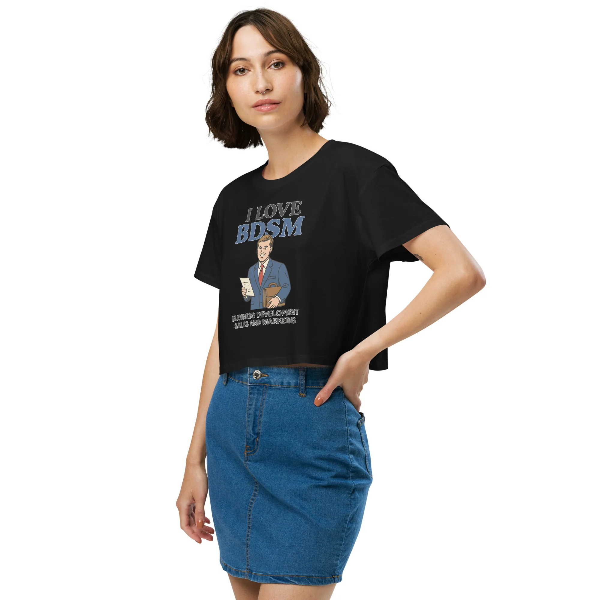 I Love BDSM - Business Development Sales and Marketing large Women’s crop top - Image 6